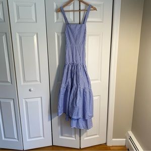 Banana Republic Seersucker Blue and White Multi-tier Sundress - Size 2
